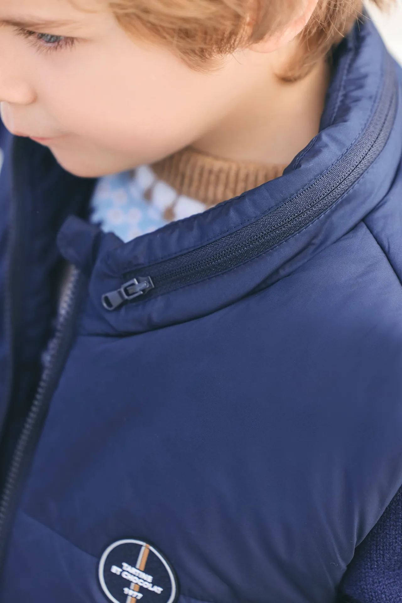 Tartine et Chocolat Doudoune Marine sans manches|Enfant Manteaux - Vestes