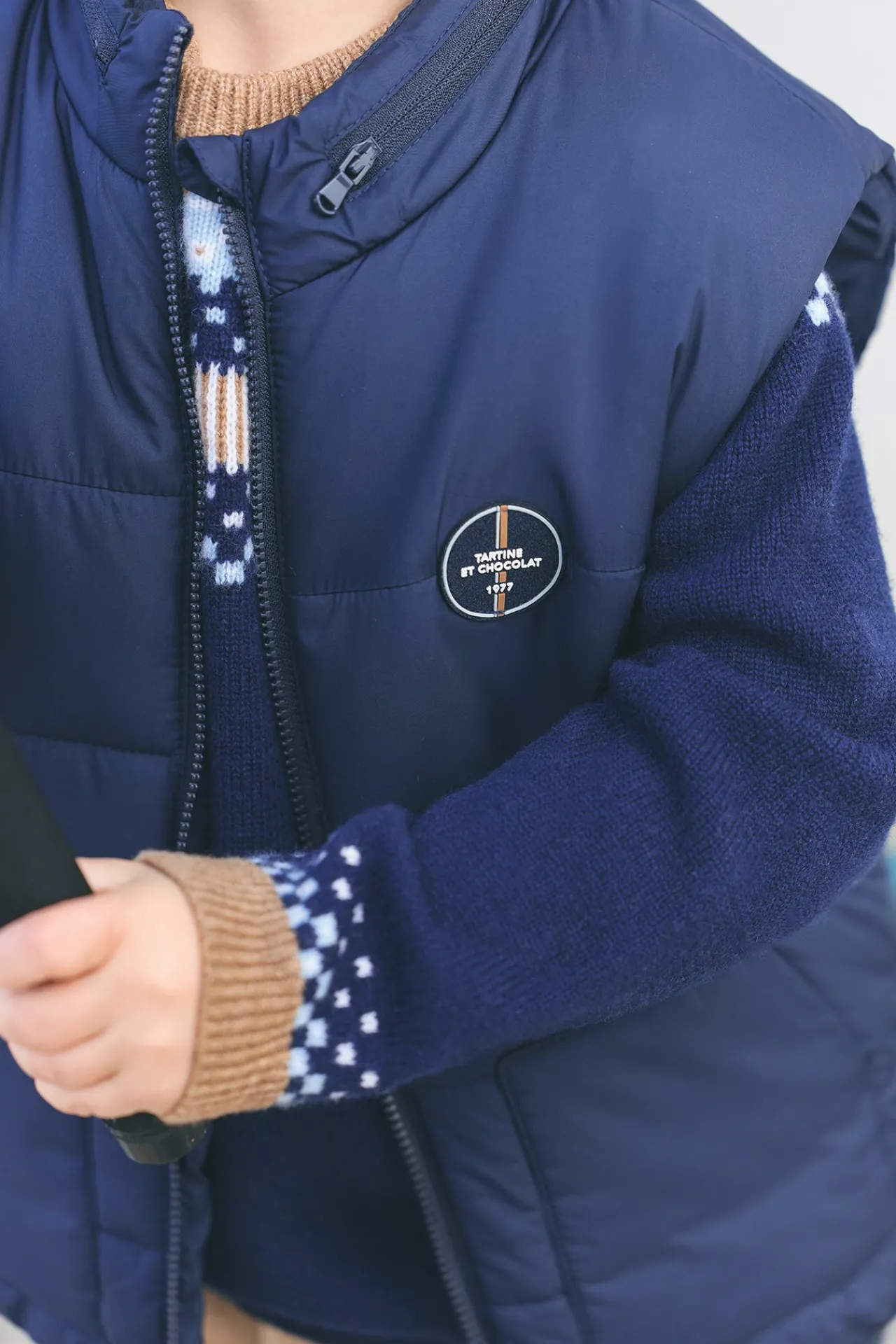 Tartine et Chocolat Doudoune Marine sans manches|Enfant Manteaux - Vestes