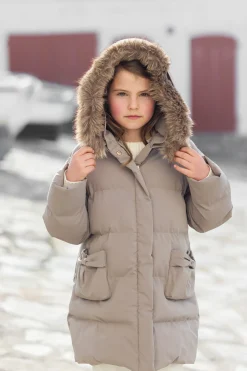 Tartine et Chocolat Doudoune longue Taupe|Enfant Manteaux - Vestes