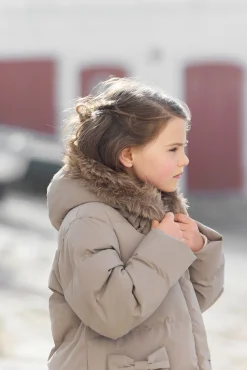 Tartine et Chocolat Doudoune longue Taupe|Enfant Manteaux - Vestes