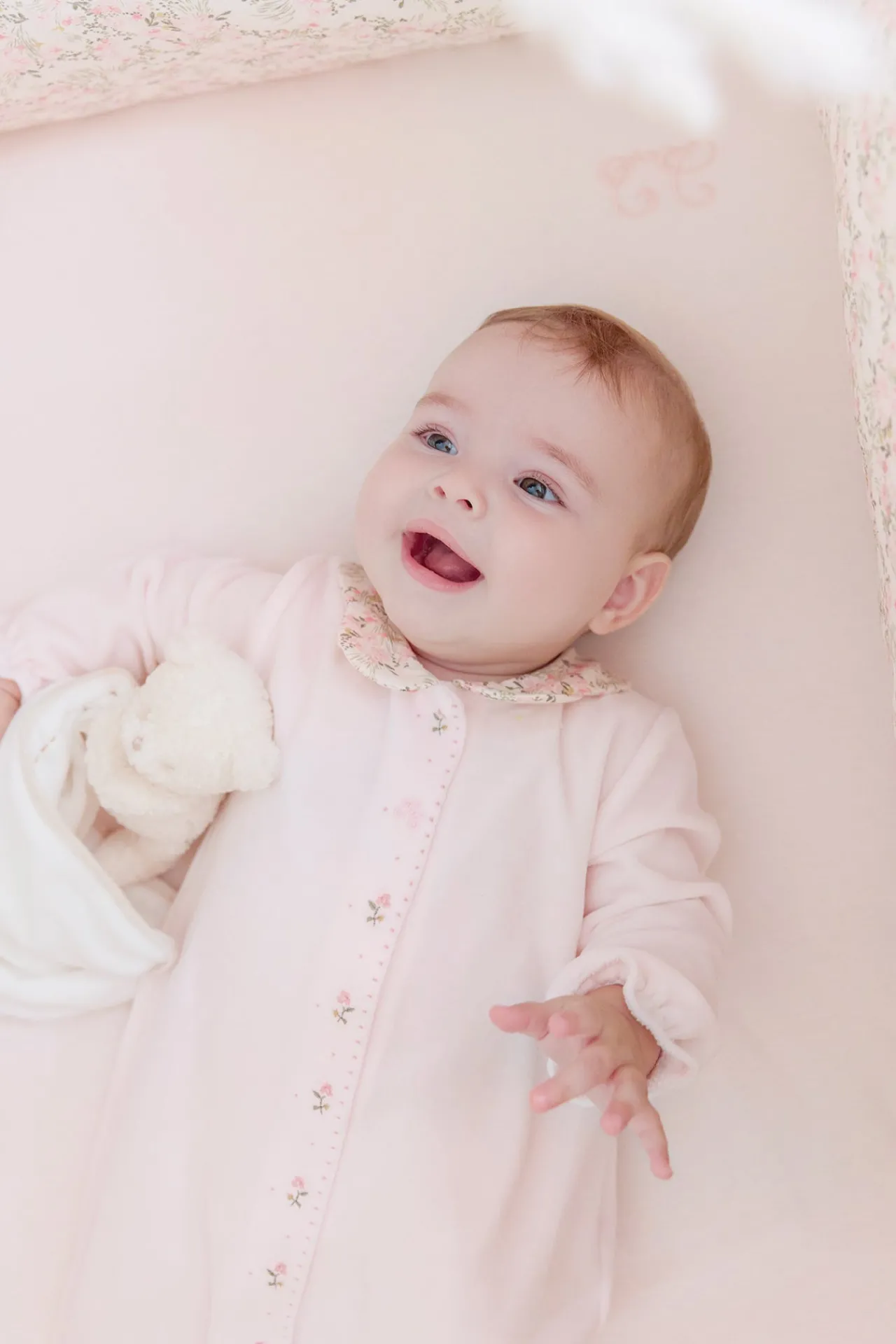 Tartine et Chocolat Drap housse Rose pâle jardin hivernal| Jardin Hivernal|Gigoteuses - Linges De Lit