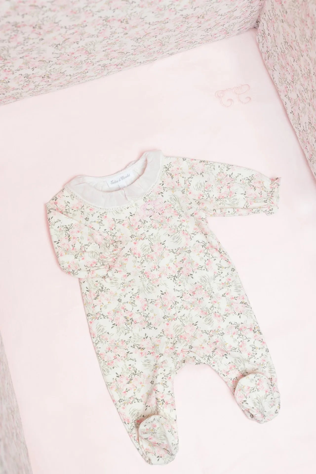 Tartine et Chocolat Drap housse Rose pâle jardin hivernal| Jardin Hivernal|Gigoteuses - Linges De Lit