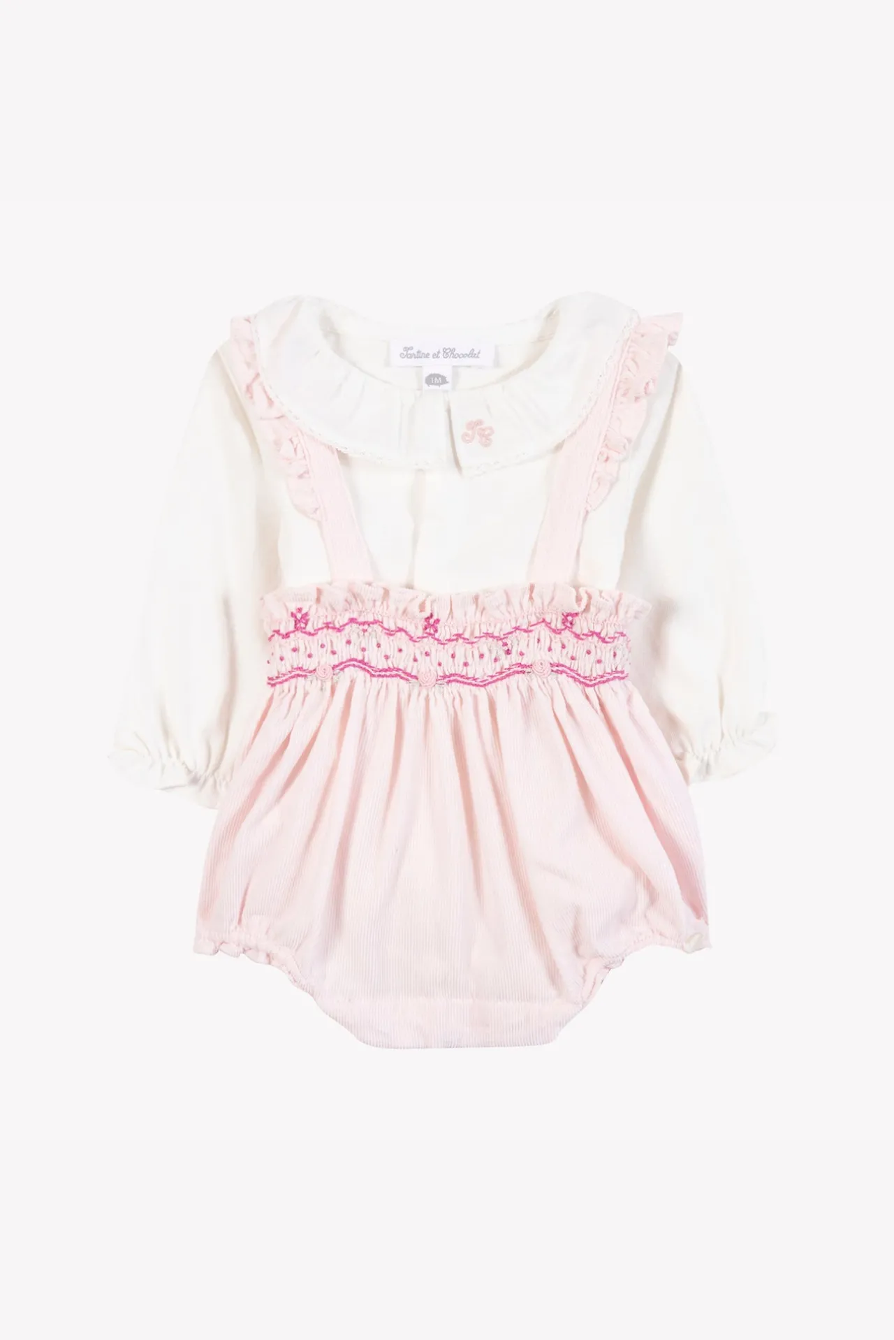 Tartine et Chocolat Ensemble court Rose pâle velours| Robes - Combinaisons - Ensembles
