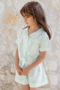 Tartine et Chocolat Ensemble court Vert d'eau inspiration Toile de Jouy|Enfant Ensembles - Combinaisons