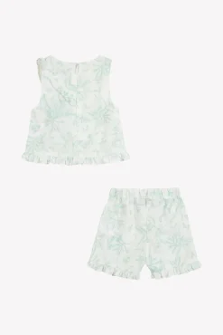 Tartine et Chocolat Ensemble court Vert d'eau inspiration Toile de Jouy| Ensembles - Salopettes