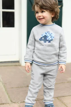 Tartine et Chocolat Ensemble jogging Gris hérisson pixel| Ensembles - Salopettes