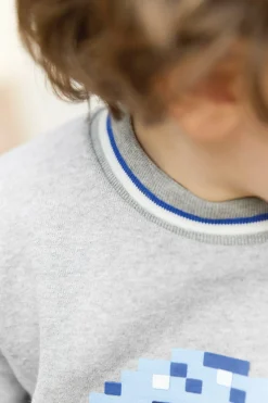 Tartine et Chocolat Ensemble jogging Gris hérisson pixel| Ensembles - Salopettes