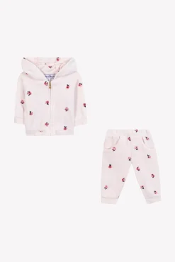 Tartine et Chocolat Ensemble jogging Rose pâle velours| Ensembles - Salopettes