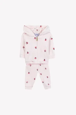 Tartine et Chocolat Ensemble jogging Rose pâle velours| Ensembles - Salopettes