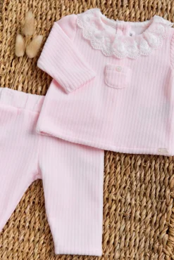 Tartine et Chocolat Ensemble long Rose pâle velours| Robes - Combinaisons - Ensembles