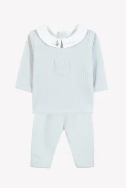 Tartine et Chocolat Ensemble long Bleu velours| Combinaisons - Ensembles - Salopettes