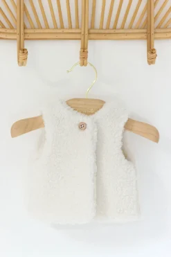 Tartine et Chocolat Gilet Ecru imitation fourrure| Cardigans - Gilets|Cardigans