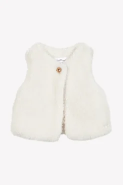 Tartine et Chocolat Gilet Ecru imitation fourrure| Cardigans - Gilets|Cardigans
