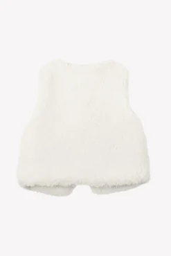 Tartine et Chocolat Gilet Ecru imitation fourrure| Cardigans - Gilets|Cardigans