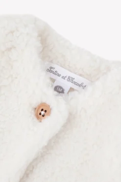 Tartine et Chocolat Gilet Ecru imitation fourrure| Cardigans - Gilets|Cardigans