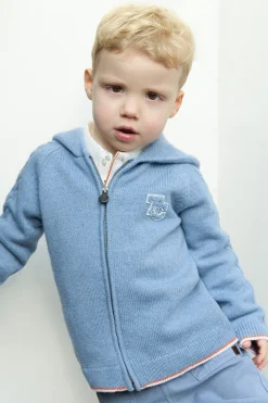 Tartine et Chocolat Gilet Bleu grisé chiné signature TC| Pulls - Gilets - Sweats