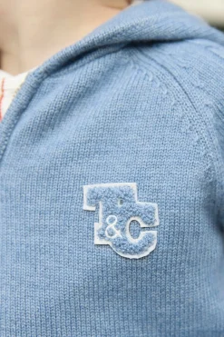 Tartine et Chocolat Gilet Bleu grisé chiné signature TC| Pulls - Gilets - Sweats