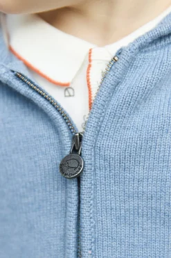 Tartine et Chocolat Gilet Bleu grisé chiné signature TC| Pulls - Gilets - Sweats