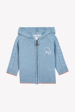 Tartine et Chocolat Gilet Bleu grisé chiné signature TC| Pulls - Gilets - Sweats