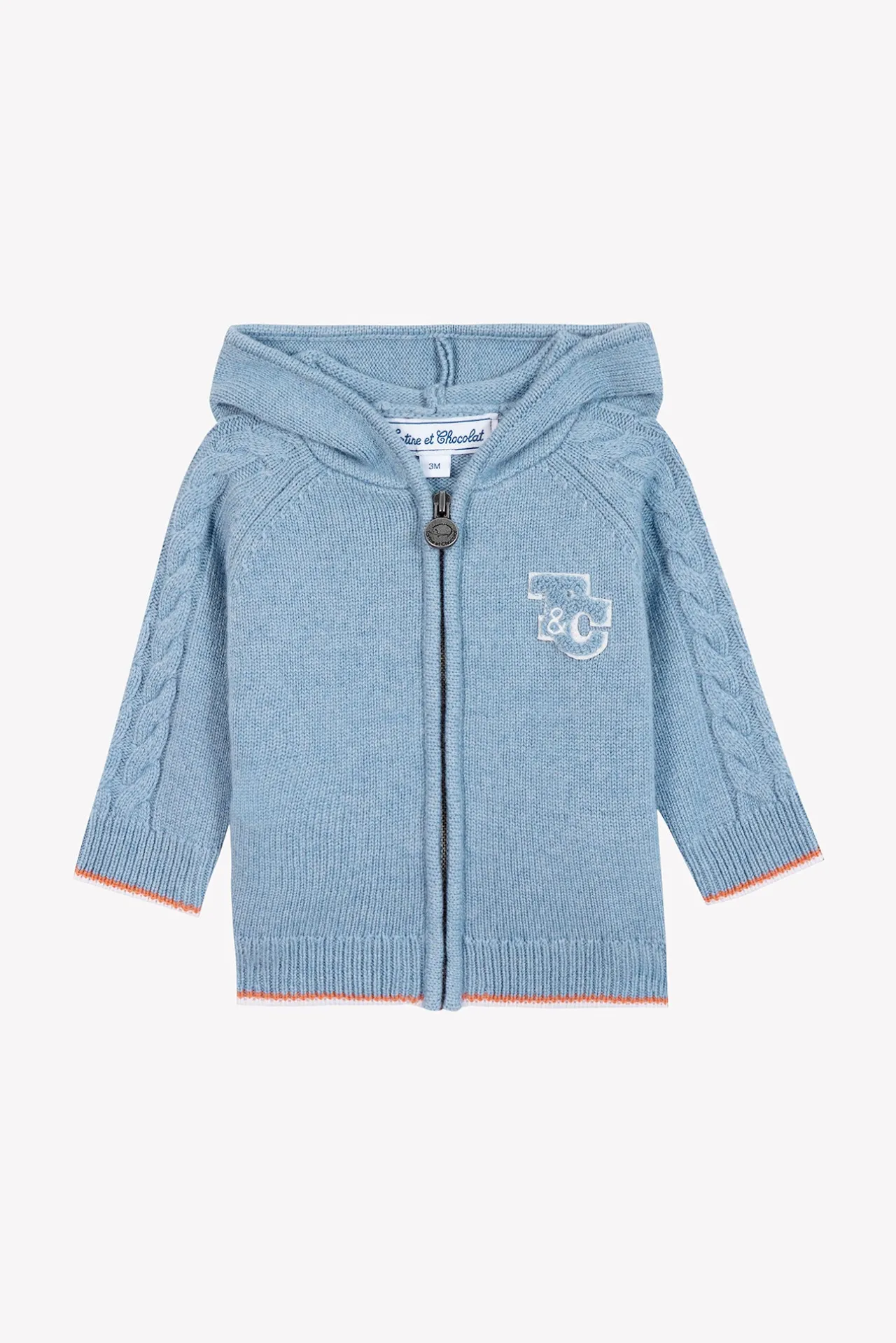 Tartine et Chocolat Gilet Bleu grisé chiné signature TC| Pulls - Gilets - Sweats