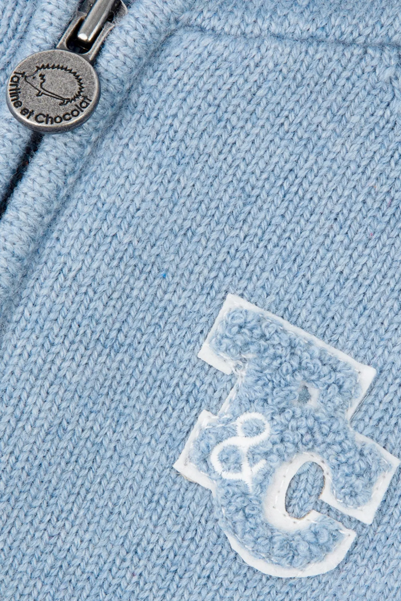 Tartine et Chocolat Gilet Bleu grisé chiné signature TC| Pulls - Gilets - Sweats