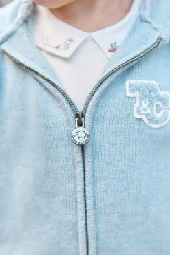 Tartine et Chocolat Gilet Bleu glacier chiné signature TC| Pulls - Gilets - Sweats