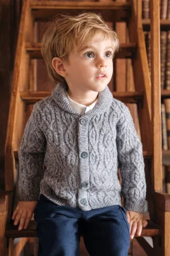 Tartine et Chocolat Gilet Marine col châle maille torsadée| Pulls - Gilets - Sweats