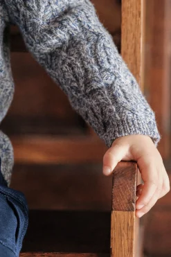 Tartine et Chocolat Gilet Marine col châle maille torsadée| Pulls - Gilets - Sweats