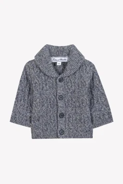 Tartine et Chocolat Gilet Marine col châle maille torsadée| Pulls - Gilets - Sweats