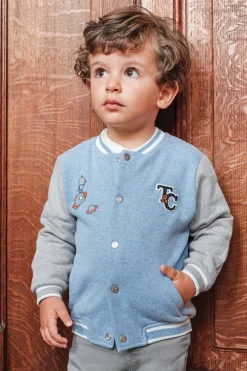 Tartine et Chocolat Gilet Bleu grisé effet bomber| Pulls - Gilets - Sweats