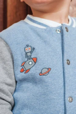 Tartine et Chocolat Gilet Bleu grisé effet bomber| Pulls - Gilets - Sweats