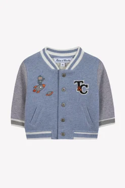 Tartine et Chocolat Gilet Bleu grisé effet bomber| Pulls - Gilets - Sweats