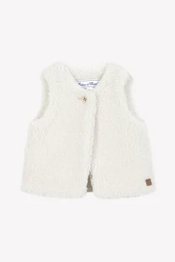 Tartine et Chocolat Gilet Beige imitation fourrure| Pulls - Gilets - Sweats