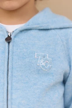 Tartine et Chocolat Gilet Bleu glacier chiné signature TC|Enfant Pulls - Gilets - Sweats