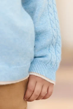 Tartine et Chocolat Gilet Bleu glacier chiné signature TC|Enfant Pulls - Gilets - Sweats