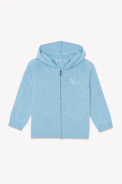 Tartine et Chocolat Gilet Bleu glacier chiné signature TC|Enfant Pulls - Gilets - Sweats