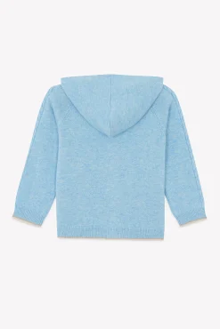 Tartine et Chocolat Gilet Bleu glacier chiné signature TC|Enfant Pulls - Gilets - Sweats