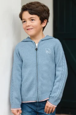 Tartine et Chocolat Gilet Bleu grisé chiné signature TC|Enfant Pulls - Gilets - Sweats