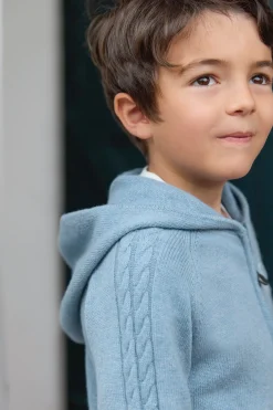Tartine et Chocolat Gilet Bleu grisé chiné signature TC|Enfant Pulls - Gilets - Sweats