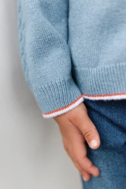 Tartine et Chocolat Gilet Bleu grisé chiné signature TC|Enfant Pulls - Gilets - Sweats