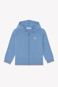 Tartine et Chocolat Gilet Bleu grisé chiné signature TC|Enfant Pulls - Gilets - Sweats