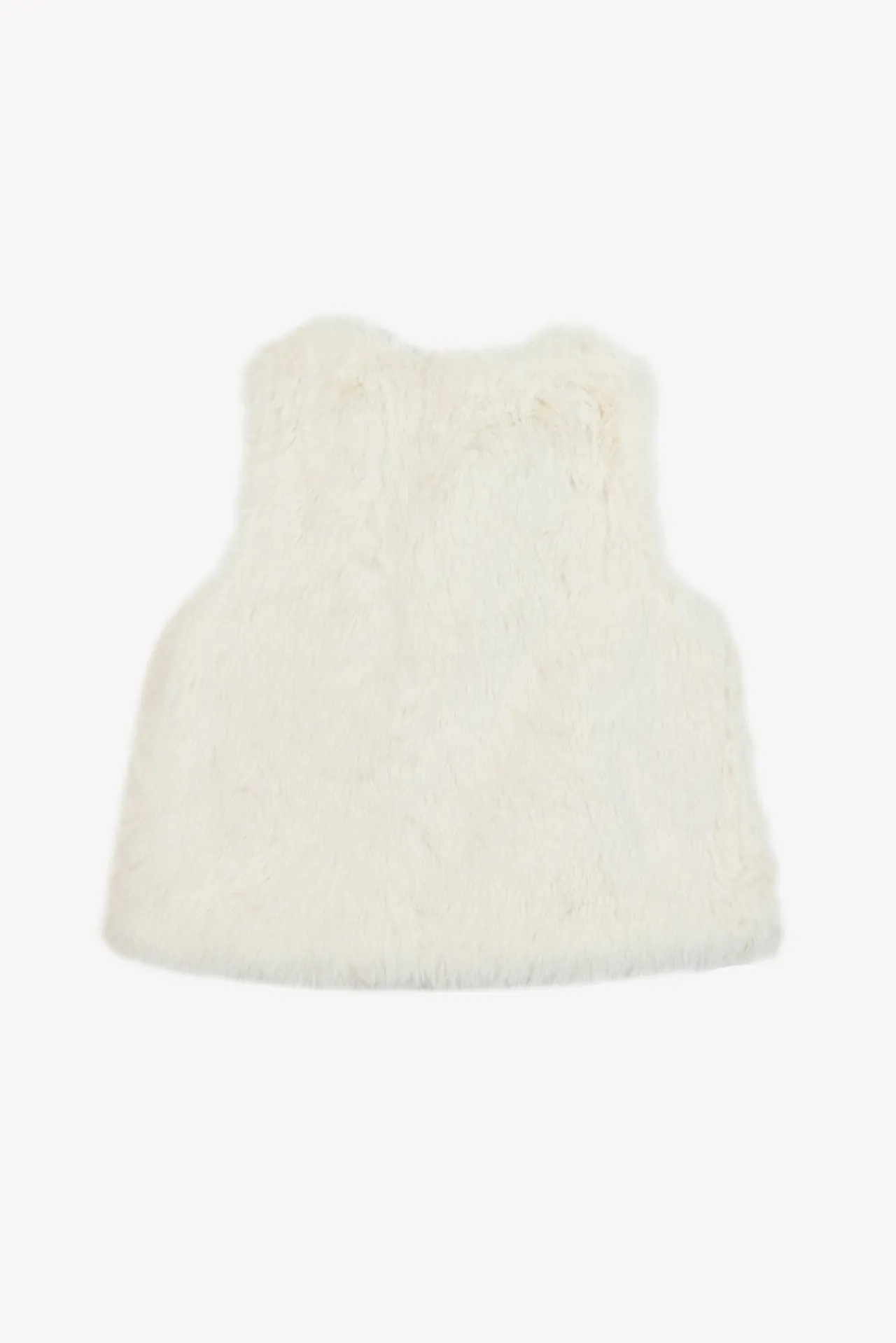 Tartine et Chocolat Gilet Ecru imitation fourrure avec nœud| Cardigans - Pulls - Sweats