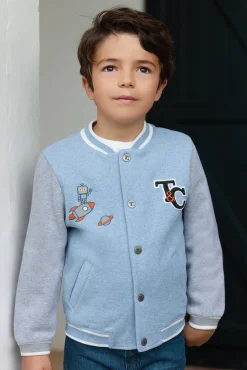 Tartine et Chocolat Gilet Bleu grisé effet bomber|Enfant Pulls - Gilets - Sweats