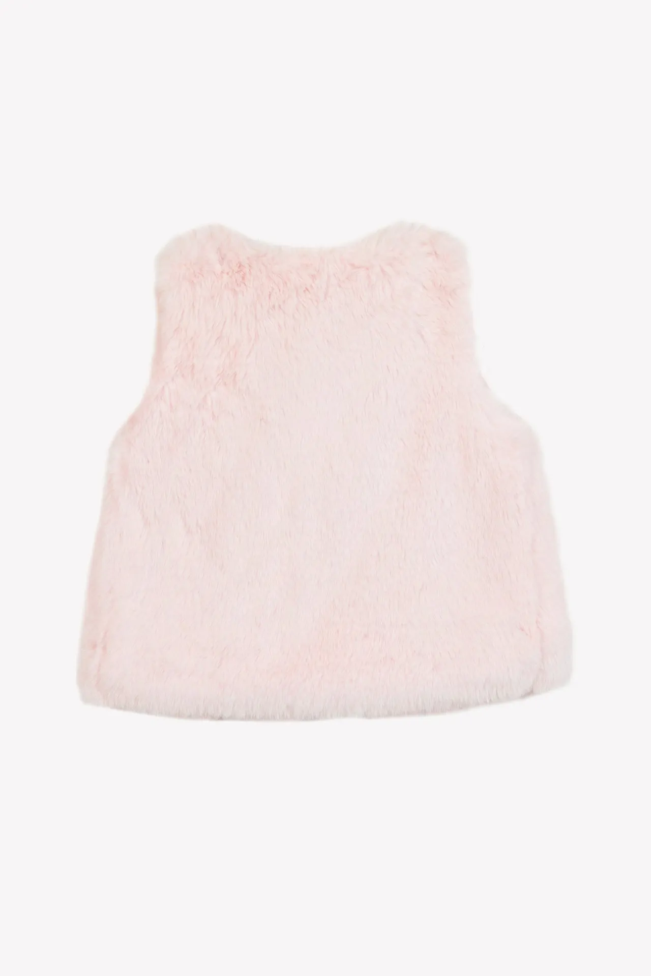 Tartine et Chocolat Gilet Rose pâle imitation fourrure avec nœud| Cardigans - Pulls - Sweats