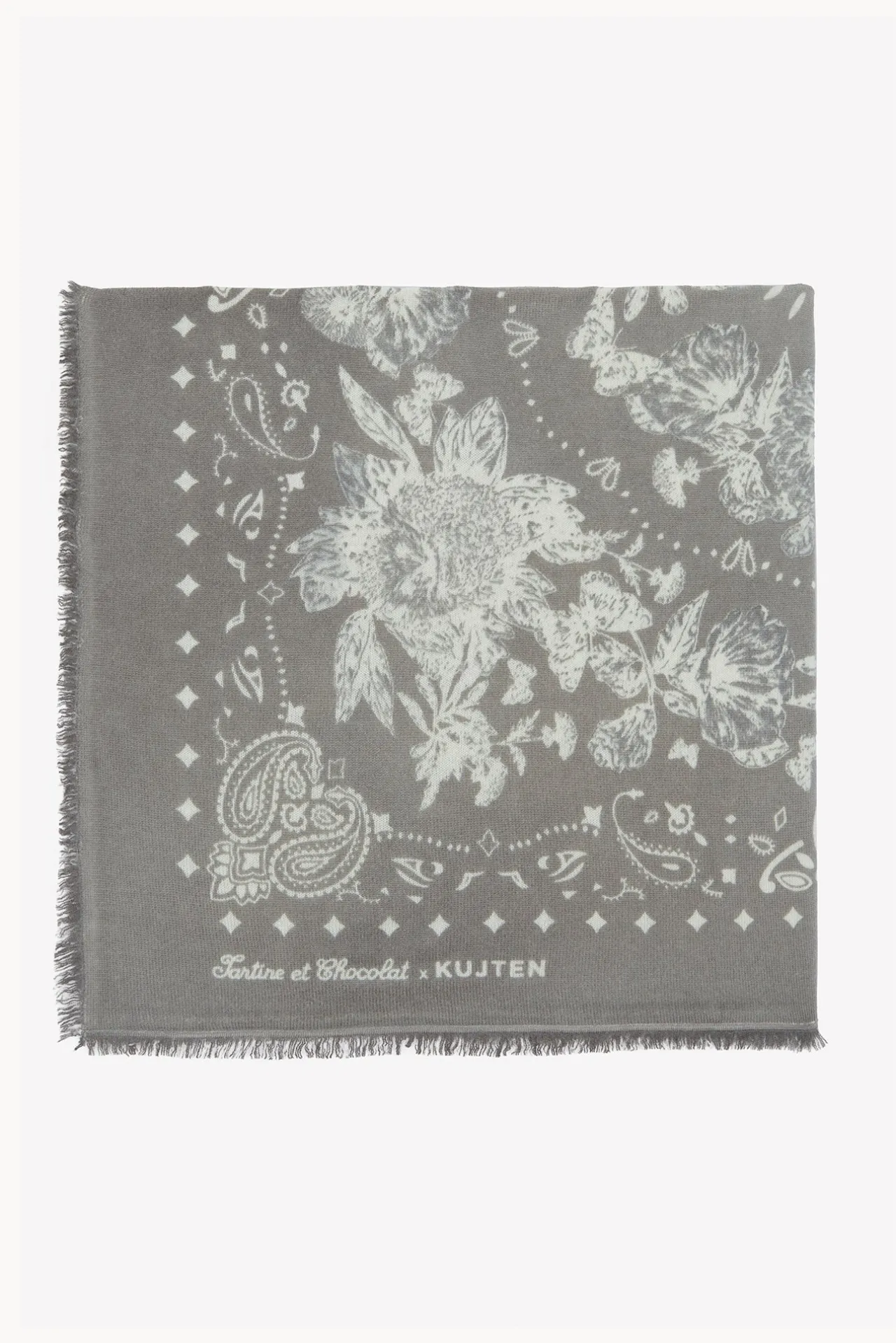 Tartine et Chocolat Grand Foulard Taupe Kujten x|Enfant Accessoires|Accessoires
