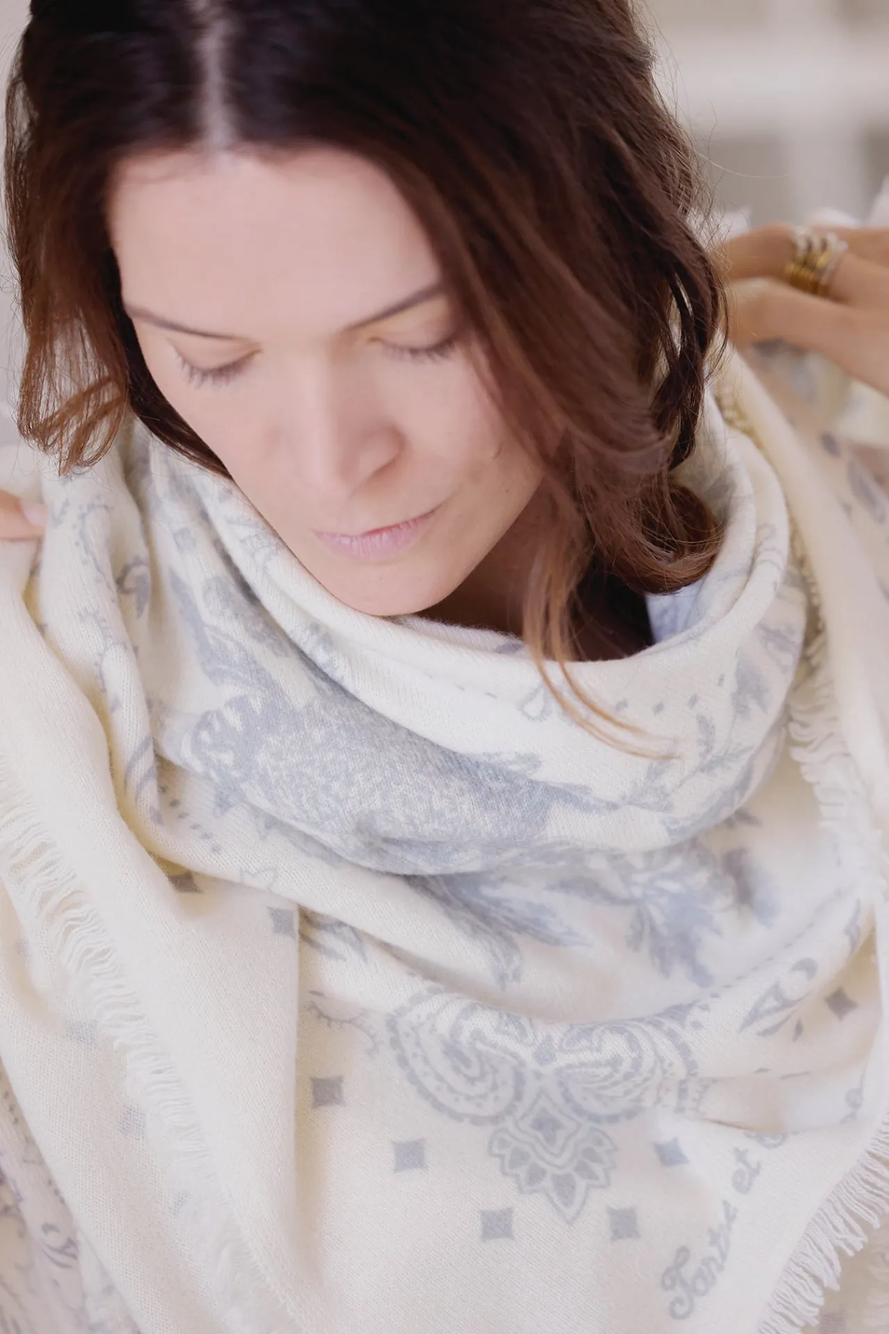 Tartine et Chocolat Grand Foulard Gris clair Kujten x|Enfant Accessoires|Accessoires