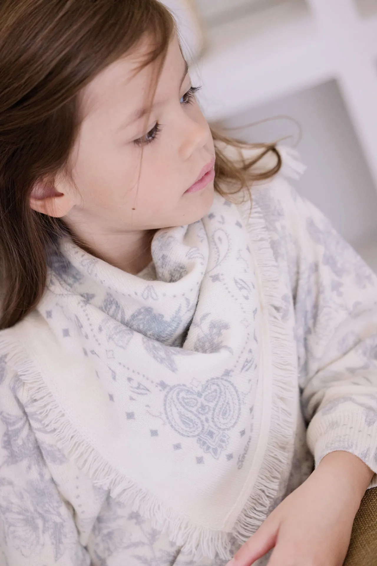 Tartine et Chocolat Grand Foulard Gris clair Kujten x|Enfant Accessoires|Accessoires