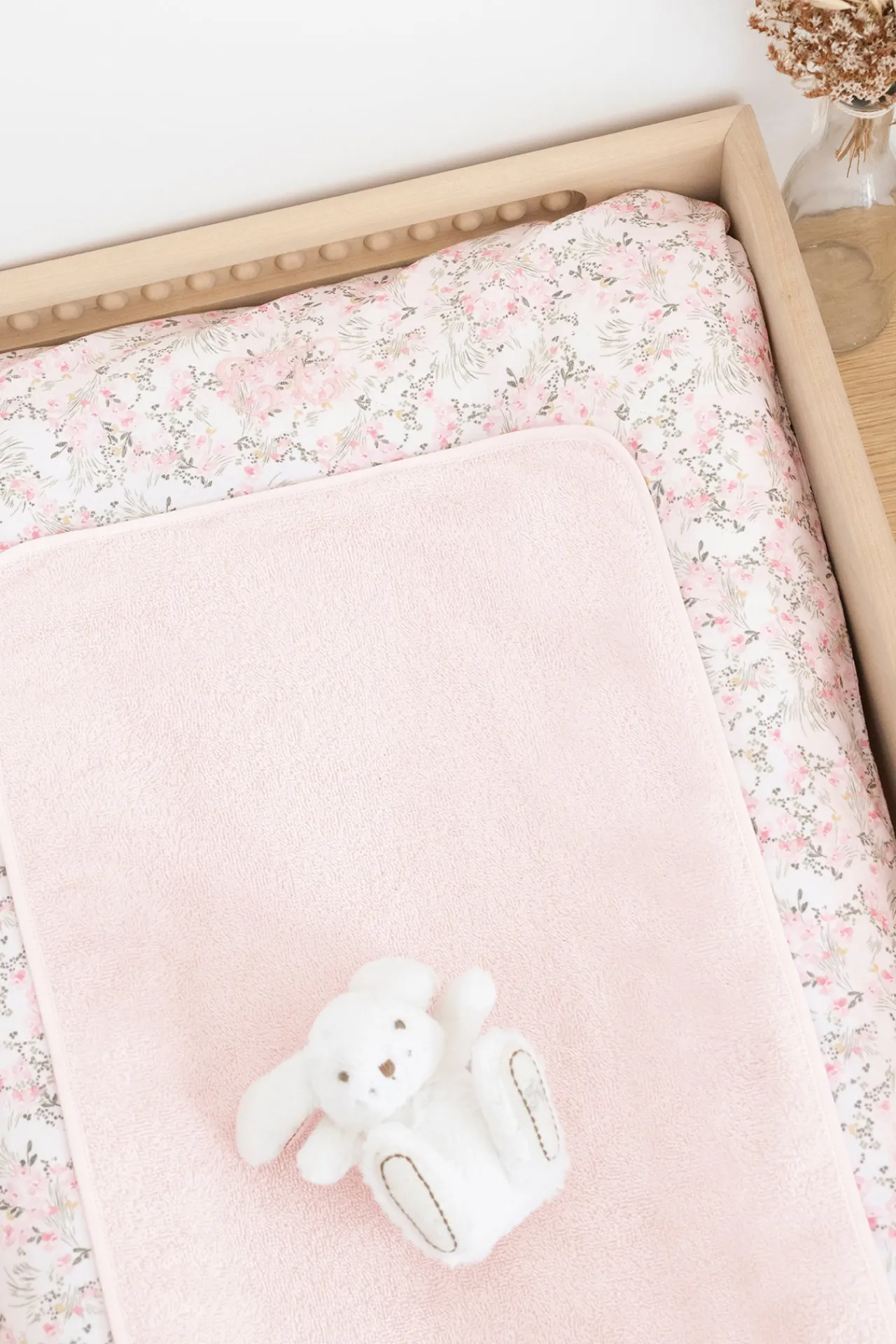 Tartine et Chocolat Housse de matelas à langer Imprimé fleuri jardin hivernal| Jardin Hivernal|Linges - Accessoires De Bain