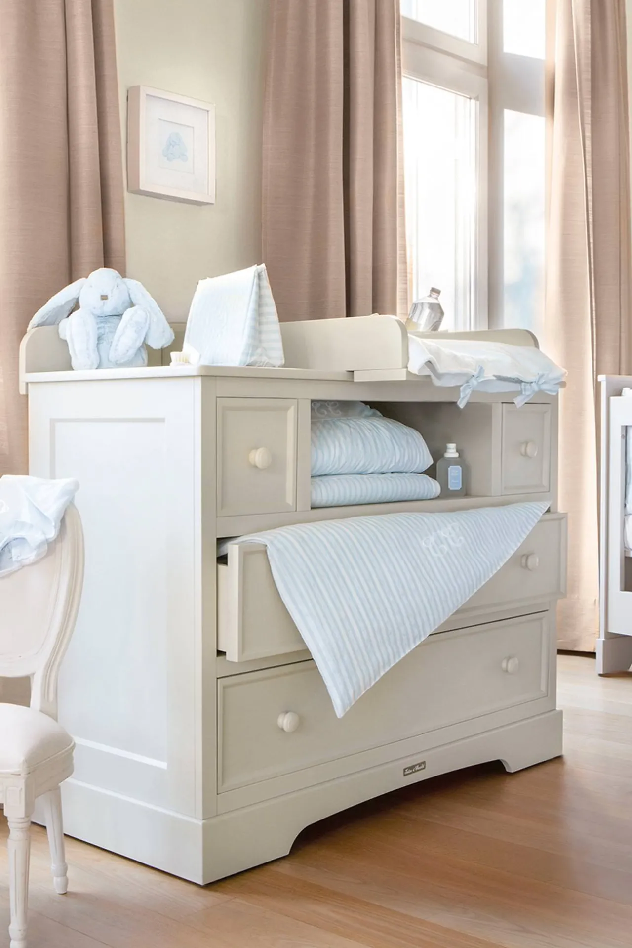 Tartine et Chocolat Housse de matelas à langer Garda bleu ciel| Garda Ciel|Linges - Accessoires De Bain