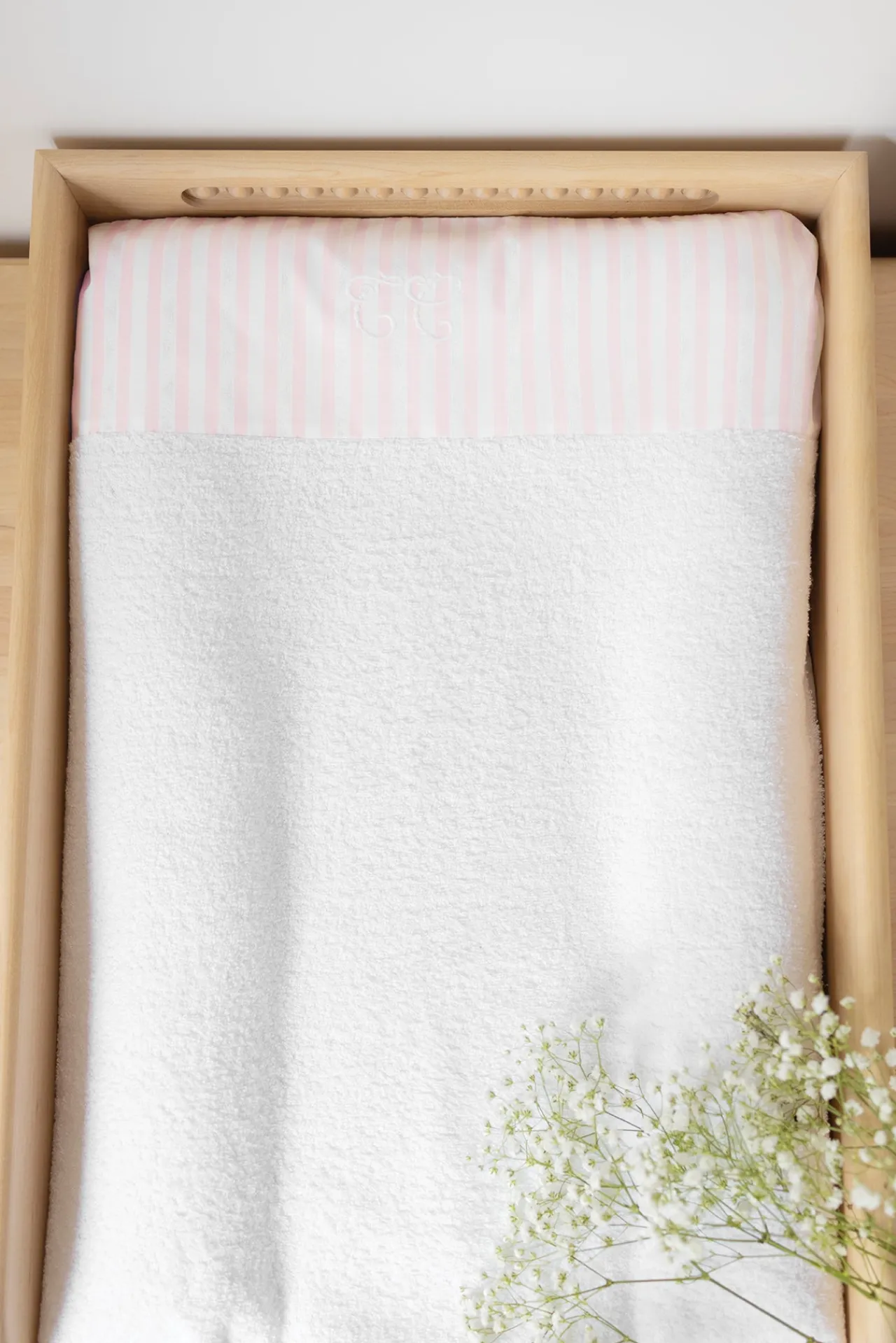 Tartine et Chocolat Housse de matelas à langer Garda rose pâle| Garda Rose|Linges - Accessoires De Bain